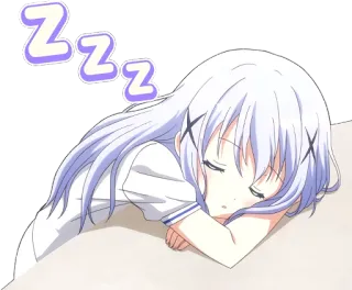 😴 ZZZ anime, dormindo, sonolento, zzz, garota, fofa, cansada whatsapp sticker