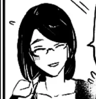 💜 manga, glasses, woman, portrait, cartoon telegram sticker