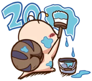 🎨 202 Schnecke, Farbe, süß, Tier, Malerei, Eimer telegram sticker
