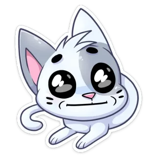 😑 kot, kreskówka, zwierzę, naklejka, słodki, ilustracja whatsapp sticker