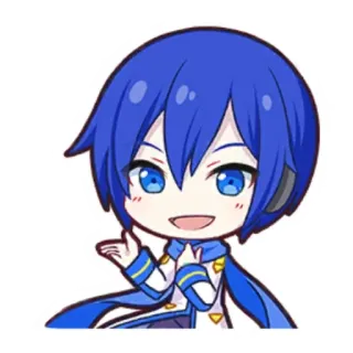 🎤 Kaito Anime, Vocaloid, Kaito, Charakter, blaue Haare, Chibi telegram sticker