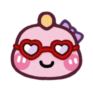 😳 süß, Herzbrille, kawaii, rosa, Aufkleber, Cartoon, Figur whatsapp sticker