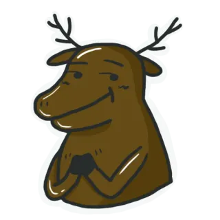 😉 alce, animale, cartone animato, carino, cervo telegram sticker