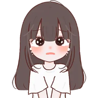 😭 Mädchen, traurig, weinend, Anime, emotional, Cartoon, Tränen telegram sticker