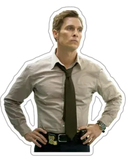 😳 Rust Cohle True Detective сериал, детектив, серьезный, персонаж, Мэттью Макконахи telegram sticker