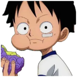 😁 Monkey D. Luffy One Piece アニメ, 漫画, モンキー・D・ルフィ, ワンピース, キャラクター, 食べる, フルーツ whatsapp sticker