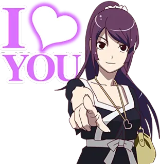 ❤ I ❤️ YOU cinta, anime, hati, romantis, kasih sayang telegram sticker
