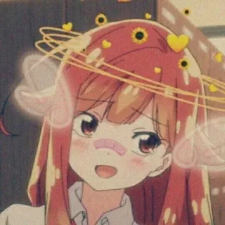 🖤 Anime, Dessin animé, Kawaii, Mignon, Fille, Tournesol, Jaune telegram sticker