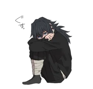 🌟 Giyu Tomioka Demon Slayer くちく Anime, Demon Slayer, Giyu Tomioka, Manga, Triste, Llorando telegram sticker