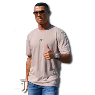 👍 Cristiano Ronaldo voetbal, voetbal, sport, atleet, duim omhoog telegram sticker