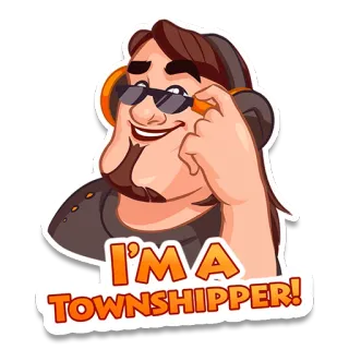 😎 I'M A TOWNSHIPPER! поселок, мужчина, солнцезащитные очки, наклейка whatsapp sticker