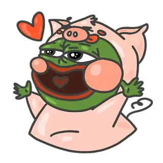 😺 Pepe the Frog 페페 더 프로그, 돼지, 귀여운, 웃긴, 밈, 스티커 telegram sticker
