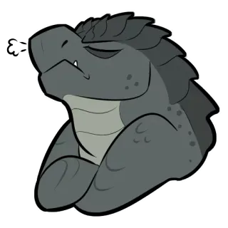 😤 8( Drache, Kreatur, Fantasy, Cartoon, Tier, grau telegram sticker