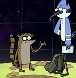 👾 Mordecai and Rigby Regular Show regular show, cartoon, mordecai, rigby, animated whatsapp sticker