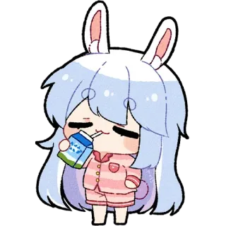 🧃 cartoon, bunny, cute, chibi, drink telegram sticker