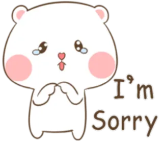 😔 I'm Sorry Entschuldigung, Tut mir leid, süß, Bär, Cartoon telegram sticker