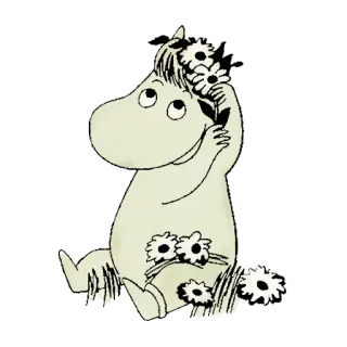 🌼 Moomin Moomin, dibujos animados, flor, lindo, personaje telegram sticker