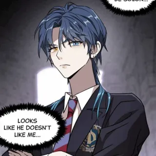 🌑 LOOKS LIKE HE DOESN'T LIKE ME... anime, manga, character, man, school uniform, serious telegram sticker