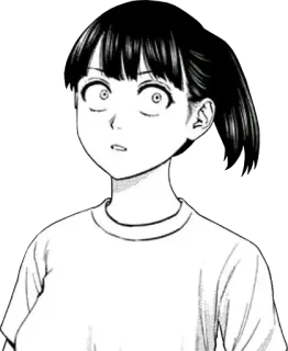 😐 Манга, Аниме, Девушка, Персонаж, Удивлен, Иллюстрация telegram sticker