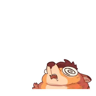 😵 cartoon, dizzy, animal, dog, funny, expression telegram sticker