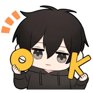 ❤️ OK ok, anime, cartoon, cute telegram sticker