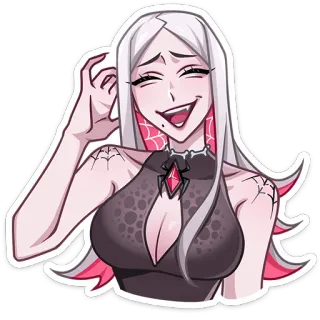 😃 женщина, мультфильм, аниме, персонаж, иллюстрация whatsapp sticker