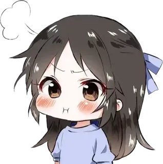 🤔 anime girl, chibi, cartoon, cute, sticker, animated telegram sticker