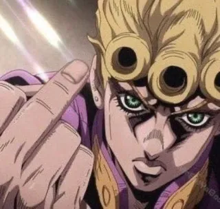 🖕 Giorno Giovanna JoJo's Bizarre Adventure Giorno Giovanna, JoJo's Bizarre Adventure, Anime, doigt d'honneur, offensant whatsapp sticker