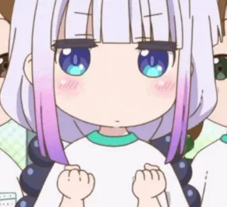 🍥 Kanna Kamui Miss Kobayashi's Dragon Maid Anime, Kanna, Dragon Maid, Kawaii, Süß, Chibi whatsapp sticker
