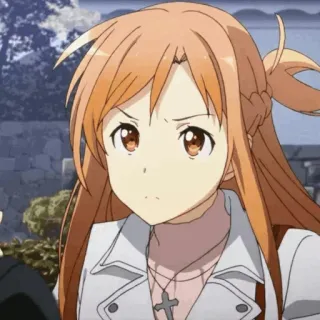 💞 Asuna Yuuki Sword Art Online anime, sword art online, asuna, yuuki, character, female, cartoon whatsapp sticker