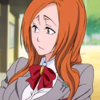 😕 Orihime Inoue Bleach anime, bleach, orihime inoue, character, orange hair telegram sticker
