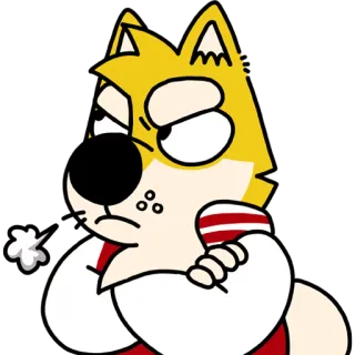 😤 Dibujo animado, Animal, Perro, Personaje, Expresión, Ilustración, Pegatina telegram sticker