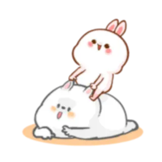 😈 królik, słodki, zajączek, zwierzę, kawaii, kreskówka whatsapp sticker