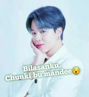 🌟 Bilasanku. Chunki bu mandee kpop, idol, ca sĩ, giải trí, người, đàn ông, người nổi tiếng, chân dung telegram sticker