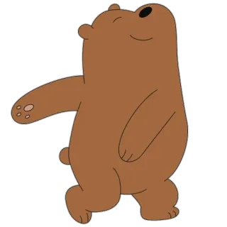 😄 Grizz We Bare Bears bear, cartoon, animal, dancing, cute telegram sticker