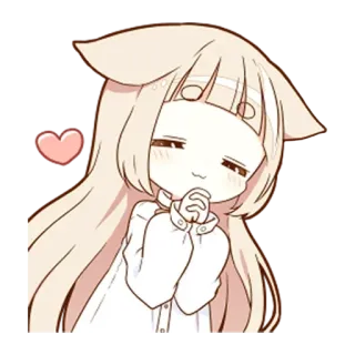 😍 anime, cute, manga, girl, cat ears, heart telegram sticker