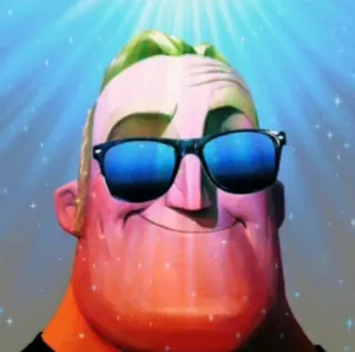 😐 Mr. Incredible The Incredibles มิสเตอร์อินเครดิเบิล, ดิสนีย์, พิกซาร์, รวมเหล่ายอดคนพิทักษ์โลก, แว่นกันแดด, การ์ตูน, แอนิเมชั่น telegram sticker