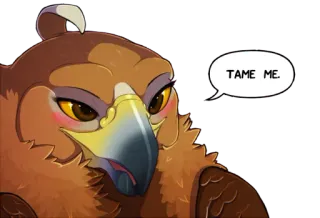 💯 TAME ME. águia, pássaro, doméstico, animal whatsapp sticker