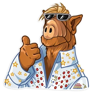 👍 Alf Desenho animado, Alien, Engraçado, Polegar para cima, Celebridade telegram sticker
