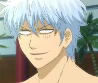 🔷 Gintoki Sakata Gintama anime, Gintama, Gintoki Sakata, funny, character, silver hair, sarcastic telegram sticker