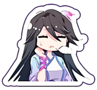 😪 Anime, Chibi, Słodkie, Manga, Kawaii, Dziewczyna, Postać, Naklejka telegram sticker