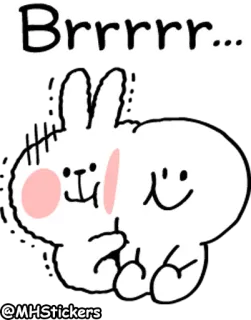 🥶 Brrrrr... conejo, frío, invierno, lindo, dibujos animados whatsapp sticker