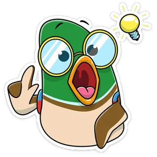 💡 cartone animato, anatra, dito medio, offensivo, occhiali, idea whatsapp sticker