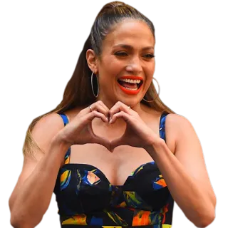 ❤️ Jennifer Lopez Jennifer Lopez, JLo, heart hands, actress, singer, celebrity, woman telegram sticker