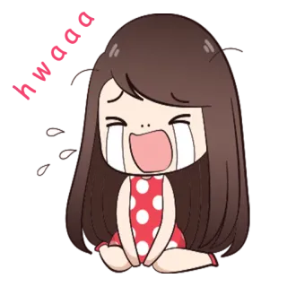 😭 crying, sad, girl, cartoon, tears, emotional, upset telegram sticker