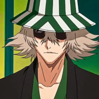 💜 Kisuke Urahara Bleach アニメ, マンガ, キャラクター, 浦原喜助, 帽子, ブリーチ telegram sticker