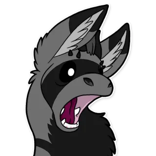 😱 raton laveur, anthropomorphe, animal, dessin animé, mammifère, autocollant telegram sticker