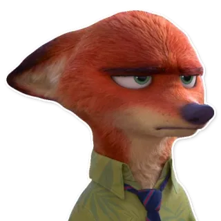 😐 Nick Wilde Zootopia Nick Wilde, Zootopia, zorro, personaje de dibujos animados telegram sticker