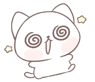 🥴 gato, desenho animado, louco, fofo, animado whatsapp sticker