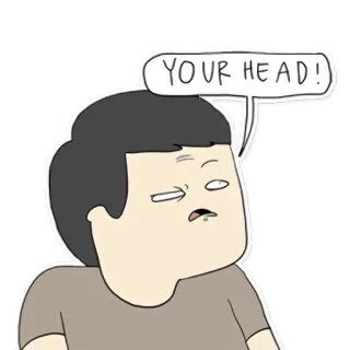😡 YOUR HEAD! Dessin animé, Tête, Expression, Agacé, Parler, Bulle telegram sticker